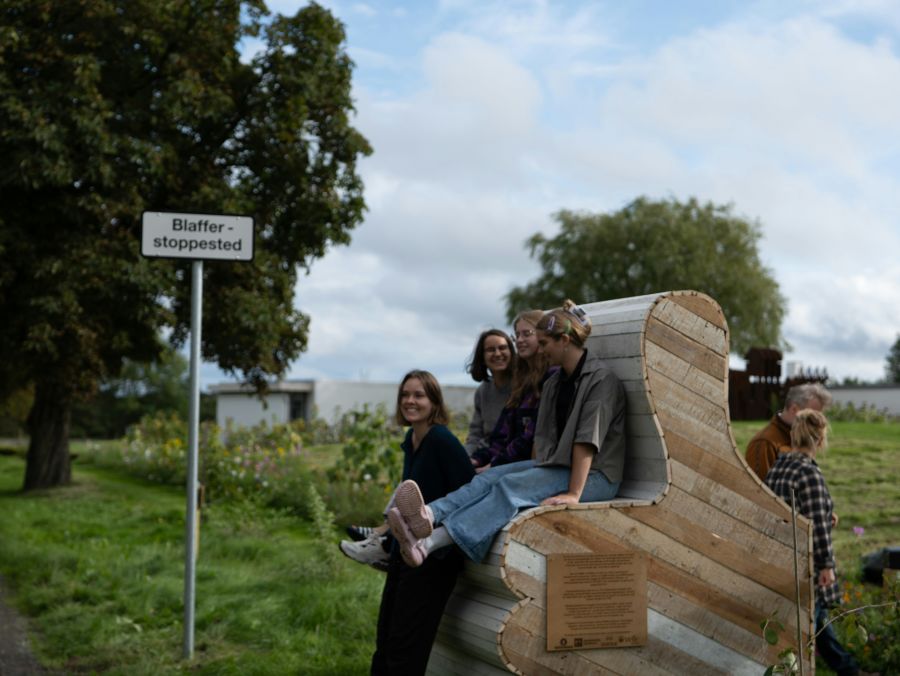 I Kerteminde og Svendborg byder de blafferstoppestedet velkommen. Foto: Marika Vejen Jochumsen.